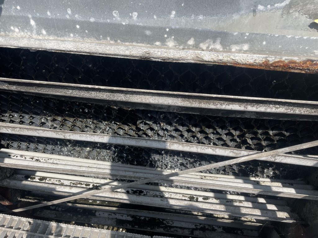 up close photo of coils on cooling tower